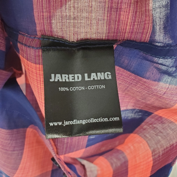 Jared Lang Shirt Buffalo Plaid Check Button Up Cotton Spring Summer Western - Picture 9 of 11
